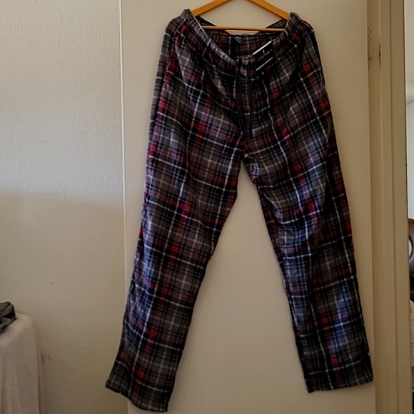 Tailored Culture Stafford Regular Fit Sleep Pants, Large Tall, Grey Red Plaid - Picture 2 of 6